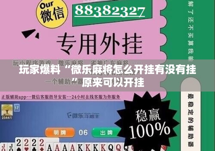 玩家爆料“微乐麻将怎么开挂有没有挂”原来可以开挂