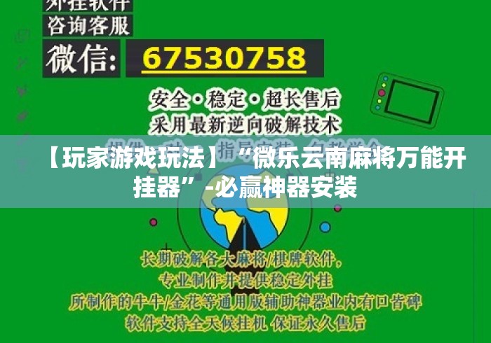 【玩家游戏玩法】“微乐云南麻将万能开挂器	”-必赢神器安装