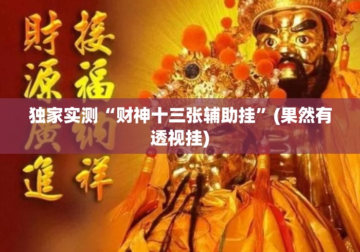 独家实测“财神十三张辅助挂”(果然有透视挂)