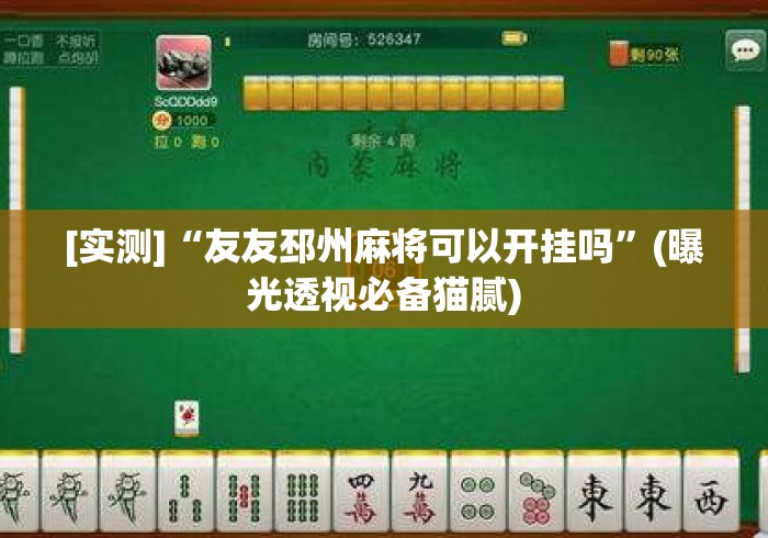 [实测]“友友邳州麻将可以开挂吗	”(曝光透视必备猫腻)