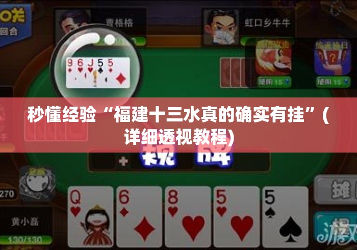 秒懂经验“福建十三水真的确实有挂	”(详细透视教程)