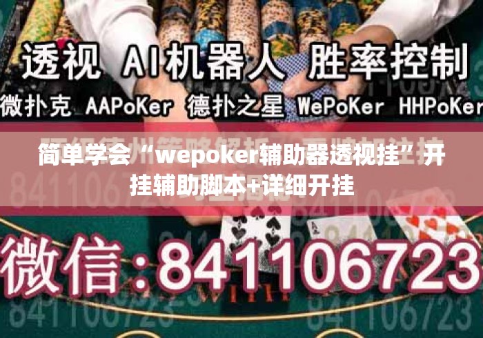 简单学会“wepoker辅助器透视挂”开挂辅助脚本+详细开挂