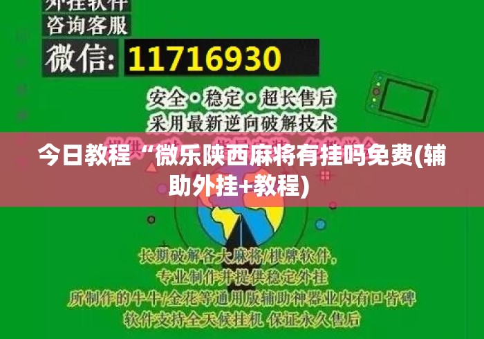今日教程“微乐陕西麻将有挂吗免费(辅助外挂+教程) 今日教程“微乐陕西麻将有挂吗免费(辅助外挂+教程)
