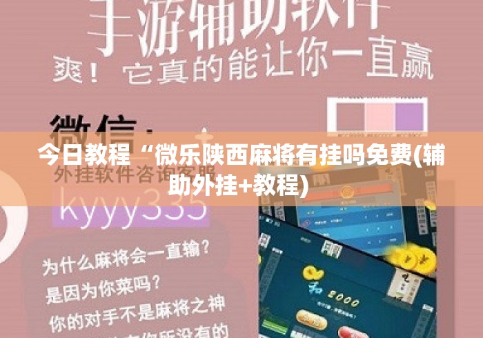 今日教程“微乐陕西麻将有挂吗免费(辅助外挂+教程) 今日教程“微乐陕西麻将有挂吗免费(辅助外挂+教程)