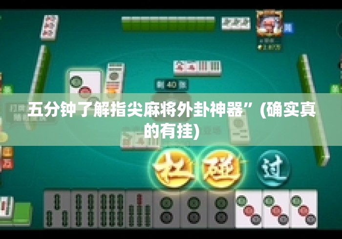 五分钟了解指尖麻将外卦神器”(确实真的有挂)