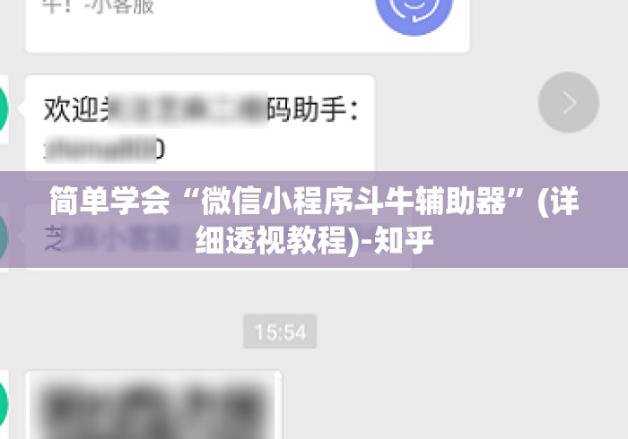 简单学会“微信小程序斗牛辅助器”(详细透视教程)-知乎