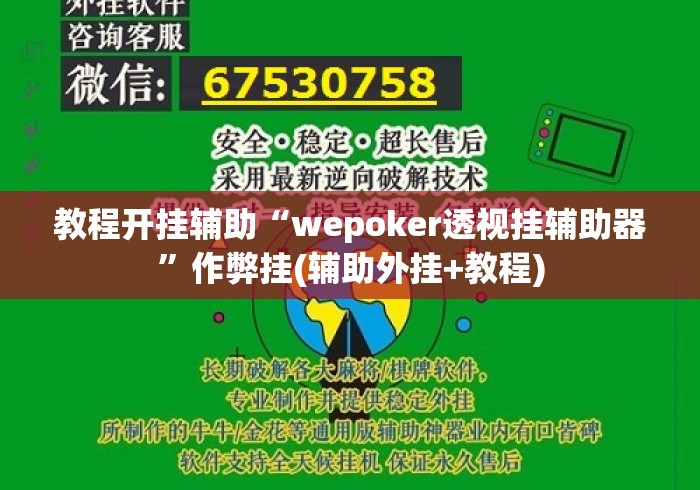 教程开挂辅助“wepoker透视挂辅助器”作弊挂(辅助外挂+教程)