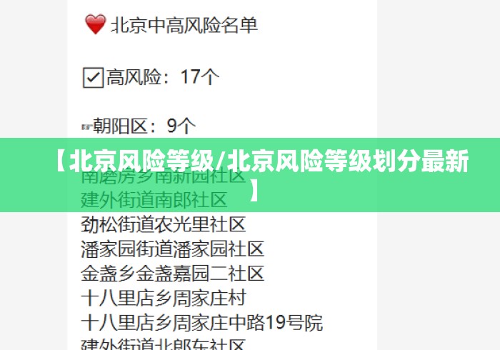 【北京风险等级/北京风险等级划分最新】