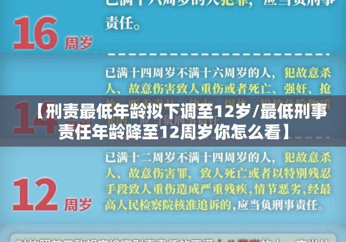 【刑责最低年龄拟下调至12岁/最低刑事责任年龄降至12周岁你怎么看】