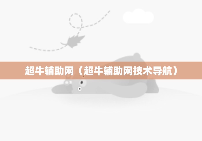 超牛辅助网（超牛辅助网技术导航）
