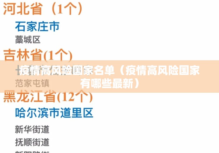 疫情高风险国家名单（疫情高风险国家有哪些最新）