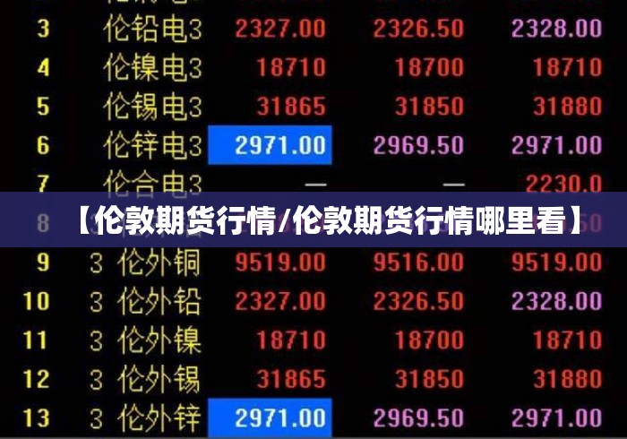 【伦敦期货行情/伦敦期货行情哪里看】
