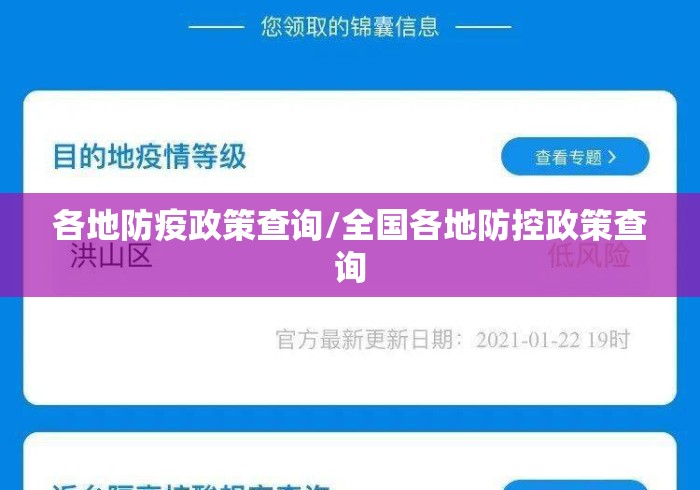 各地防疫政策查询/全国各地防控政策查询