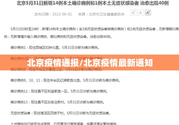 北京疫情通报/北京疫情最新通知