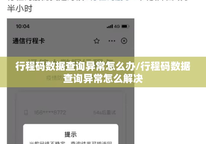 行程码数据查询异常怎么办/行程码数据查询异常怎么解决