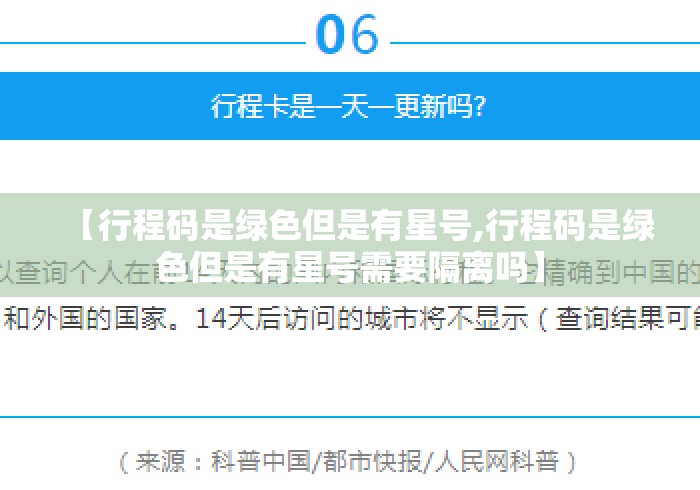 【行程码是绿色但是有星号,行程码是绿色但是有星号需要隔离吗】