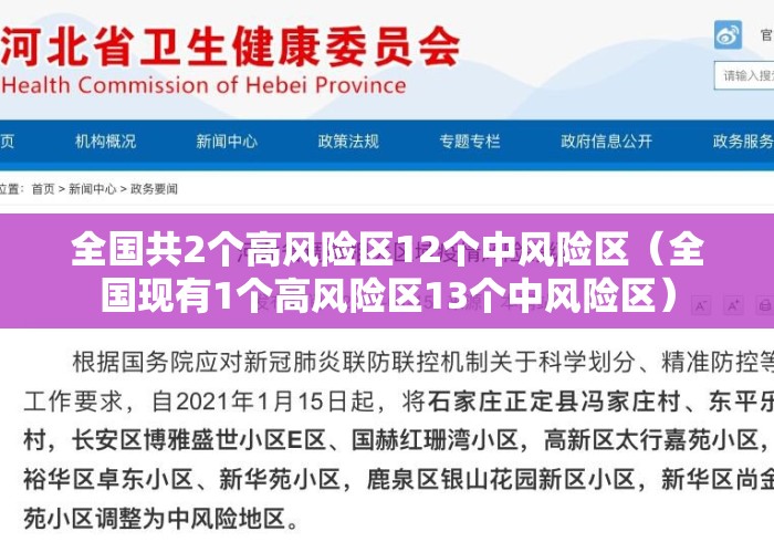 全国共2个高风险区12个中风险区(全国现有1个高风险区13个中风险区) 全国共2个高风险区12个中风险区(全国现有1个高风险区13个中风险区)
