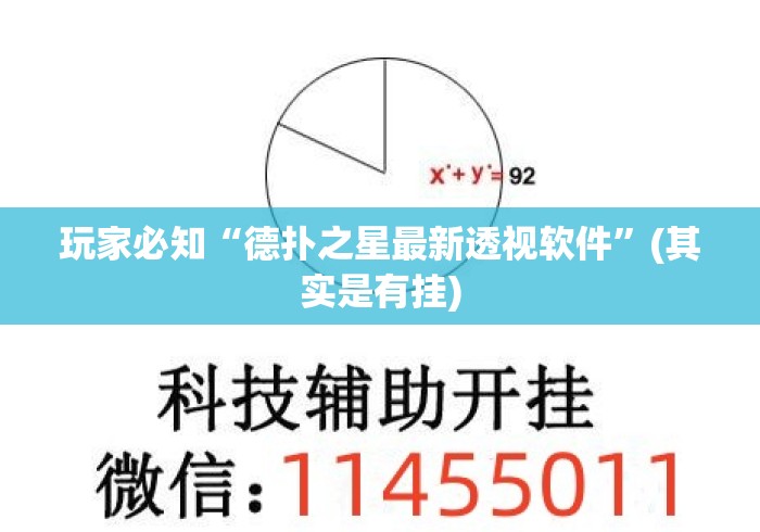 玩家必知“德扑之星最新透视软件”(其实是有挂)
