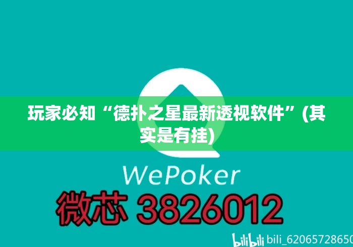 玩家必知“德扑之星最新透视软件”(其实是有挂)