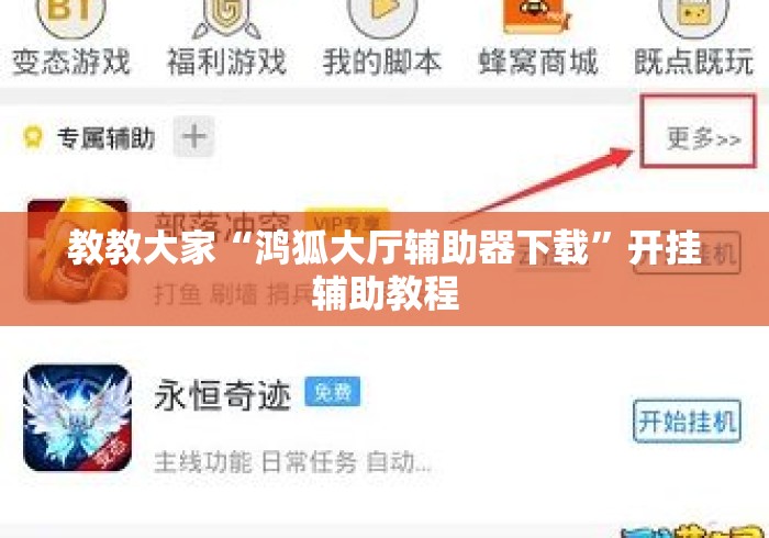 教教大家“鸿狐大厅辅助器下载”开挂辅助教程