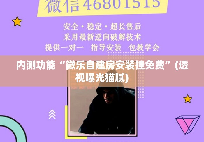 内测功能“微乐自建房安装挂免费	”(透视曝光猫腻)