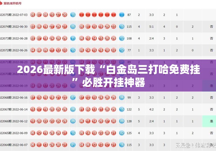 2026最新版下载“白金岛三打哈免费挂”必胜开挂神器
