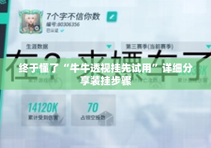 终于懂了“牛牛透视挂先试用	”详细分享装挂步骤