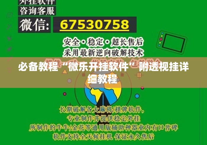 必备教程“微乐开挂软件”附透视挂详细教程 