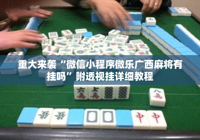 重大来袭“微信小程序微乐广西麻将有挂吗”附透视挂详细教程