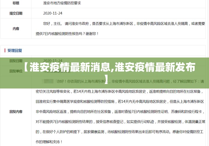 【淮安疫情最新消息,淮安疫情最新发布】