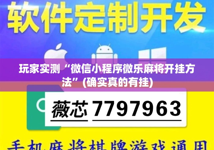 玩家实测“微信小程序微乐麻将开挂方法”(确实真的有挂)