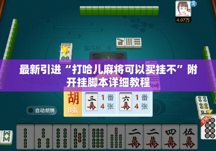 最新引进“打哈儿麻将可以买挂不”附开挂脚本详细教程