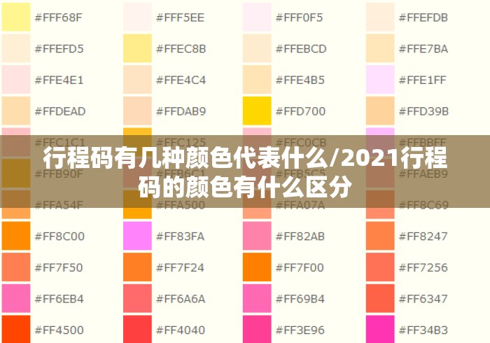 行程码有几种颜色代表什么/2021行程码的颜色有什么区分