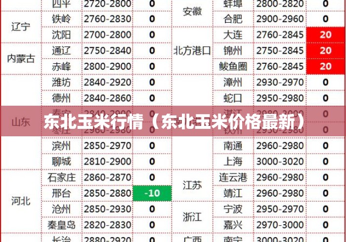 东北玉米行情（东北玉米价格最新）