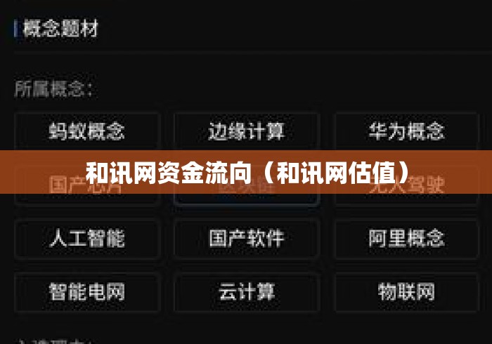 和讯网资金流向（和讯网估值）