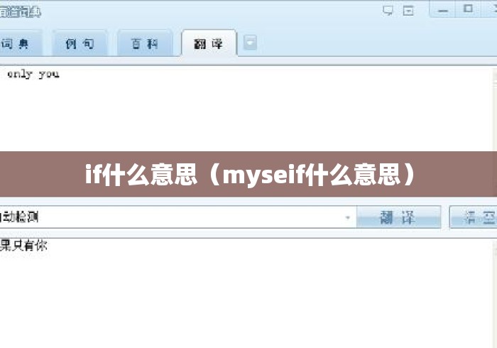 if什么意思(myseif什么意思) if什么意思(myseif什么意思)