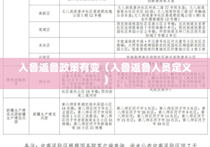 入鲁返鲁政策有变(入鲁返鲁人员定义) 入鲁返鲁政策有变(入鲁返鲁人员定义)